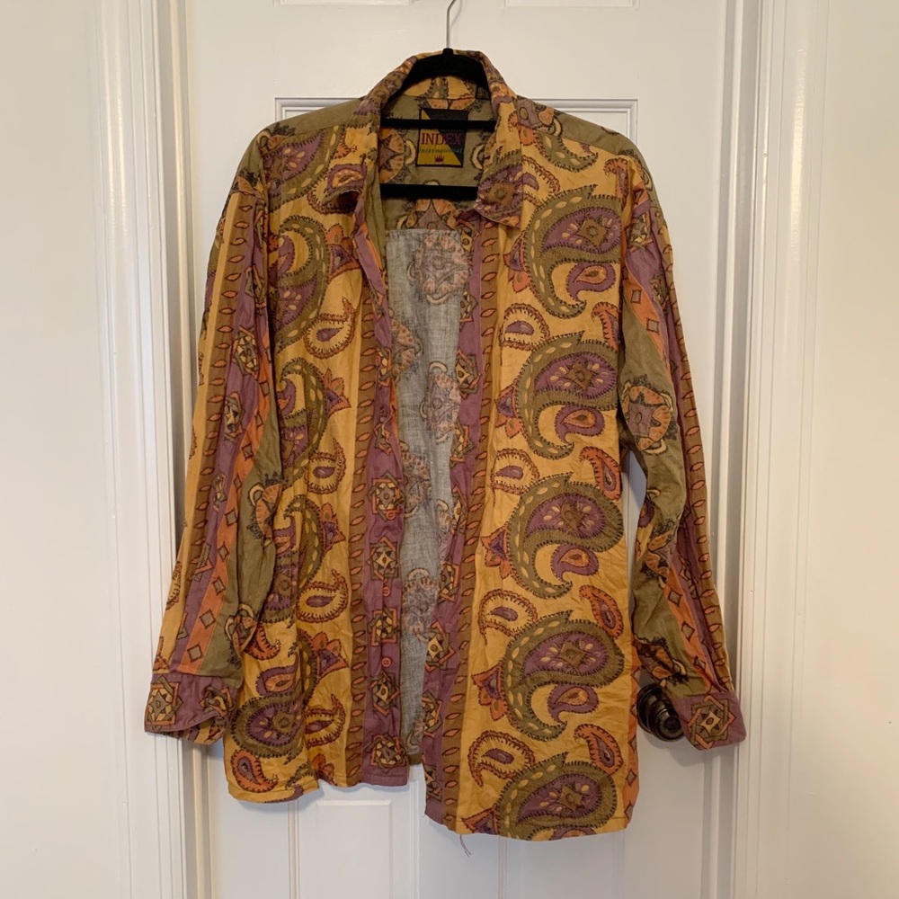 Vintage Patterned Button-Down